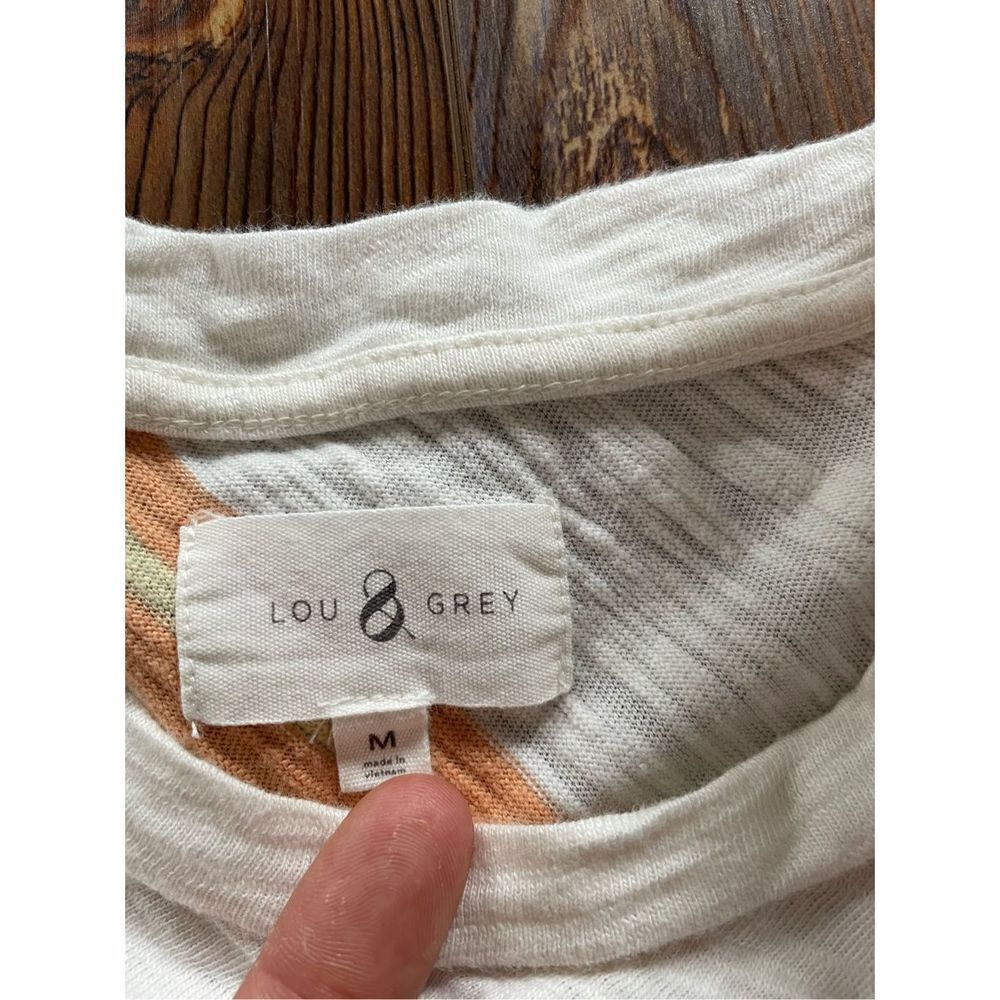 Lou & Grey Slub Knit Midi Dress Cream Stripe‎ size medium - Picture 13 of 14